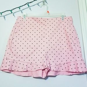 Zara Pink Polka Dot Ruffle Shorts